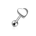 14 Gauge Surgical Steel Heart Top Tongue Barbell