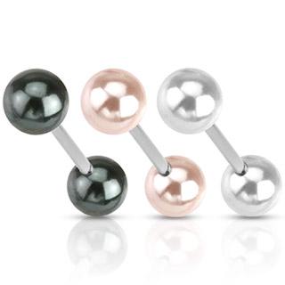 14 Gauge Surgical Steel Pearl Ball Barbell