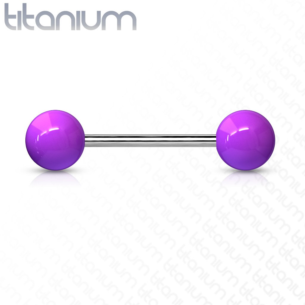 14 Gauge Titanium Acrylic Ball Barbell