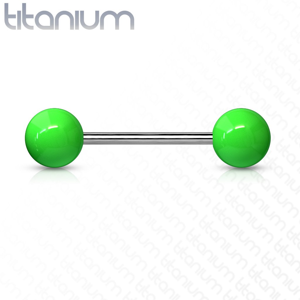 14 Gauge Titanium Acrylic Ball Barbell