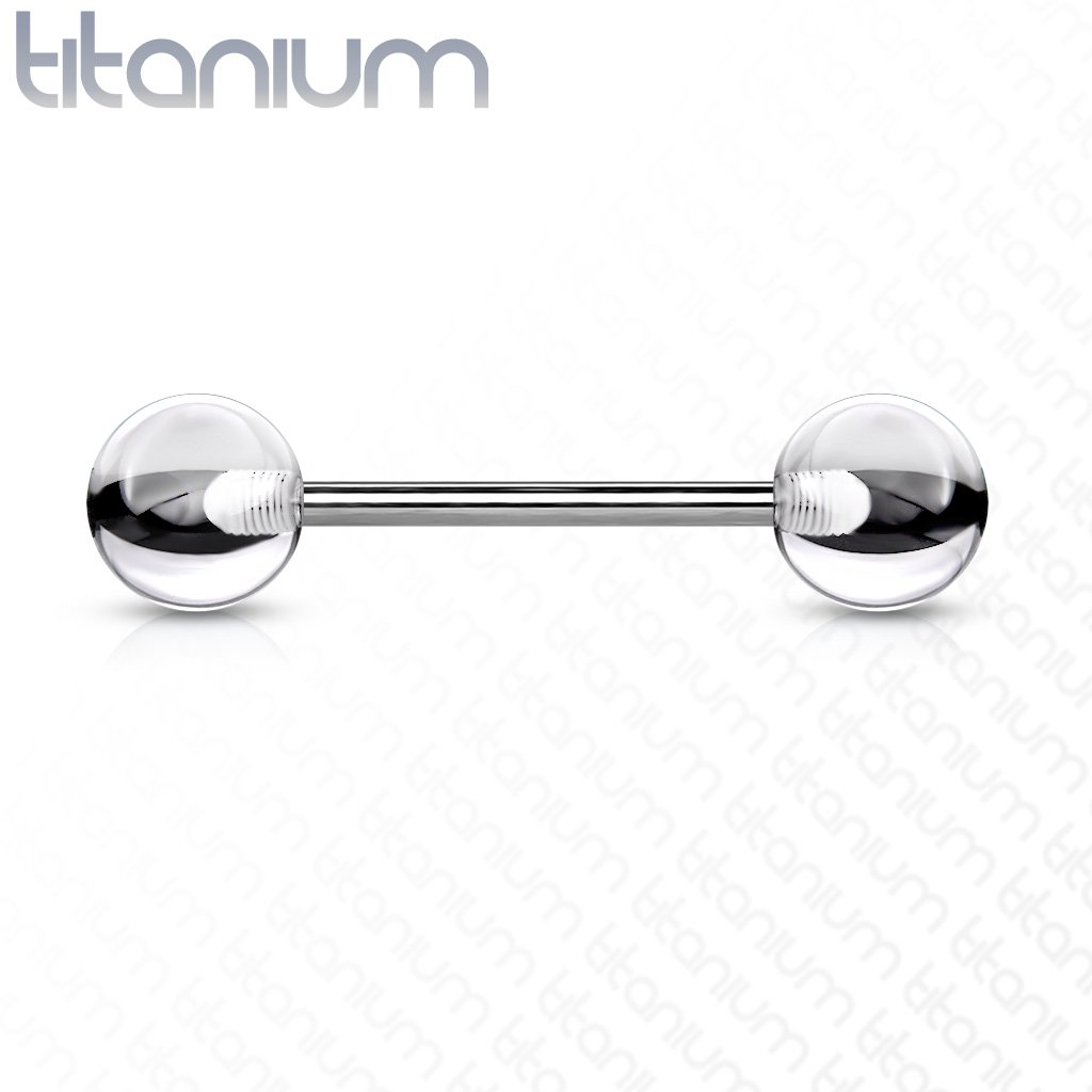 14 Gauge Titanium Acrylic Ball Barbell