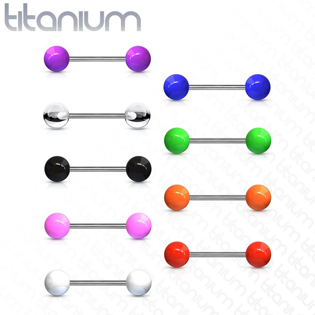 14 Gauge Titanium Acrylic Ball Barbell