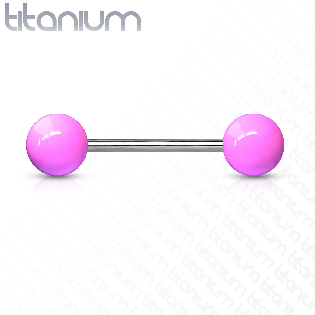 14 Gauge Titanium Acrylic Ball Barbell