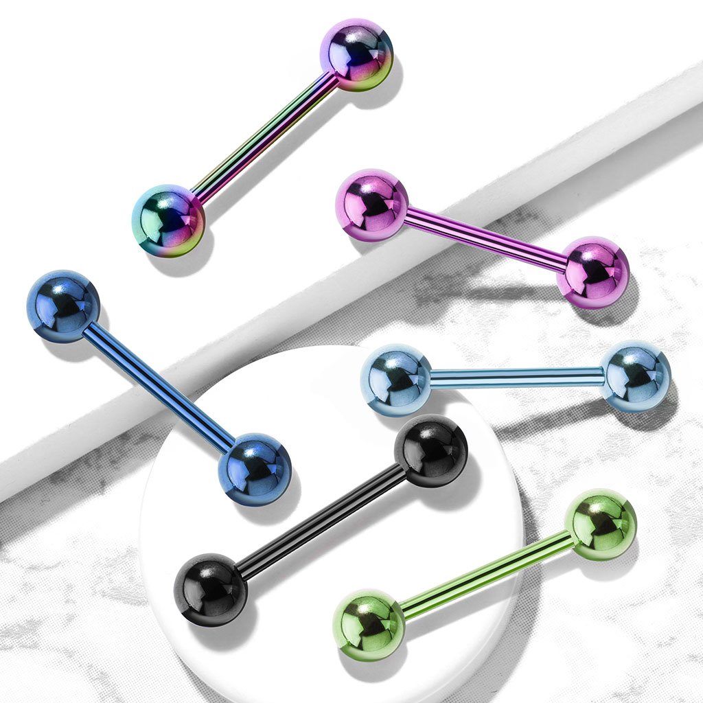 14 Gauge Titanium IP Coated Straight Barbell