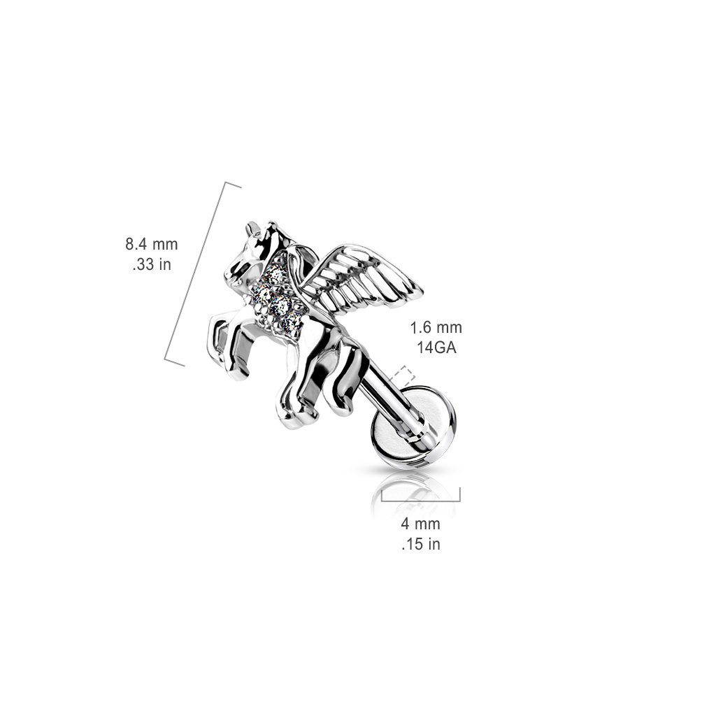 16 Gauge Flat Back Internally Threaded Unicorn Stud