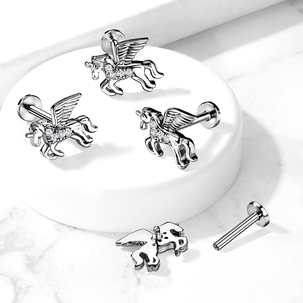 16 Gauge Flat Back Internally Threaded Unicorn Stud