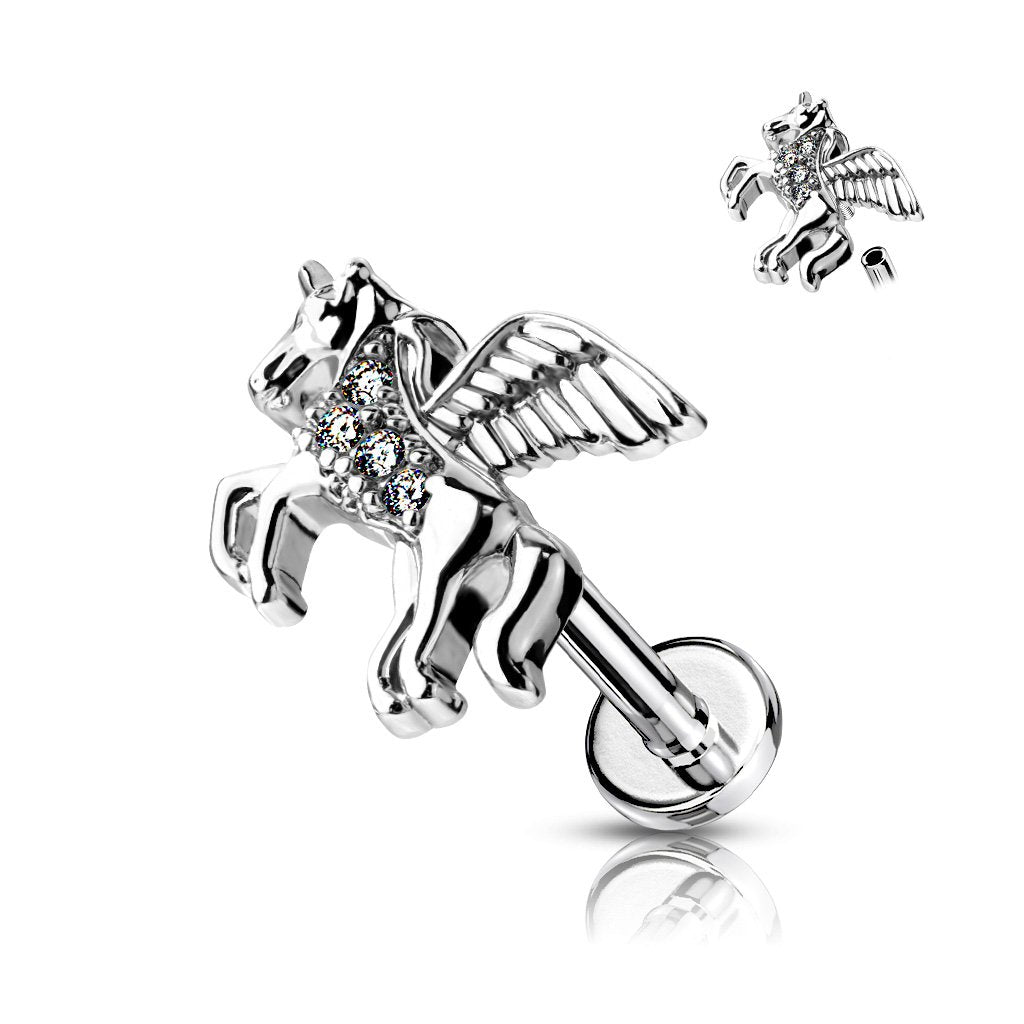 16 Gauge Flat Back Internally Threaded Unicorn Stud