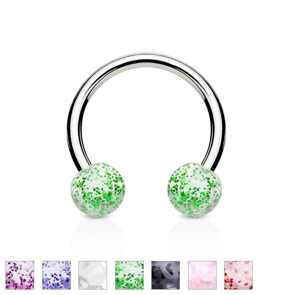 16 Gauge Glitterball Circular Horse Shoe Barbell