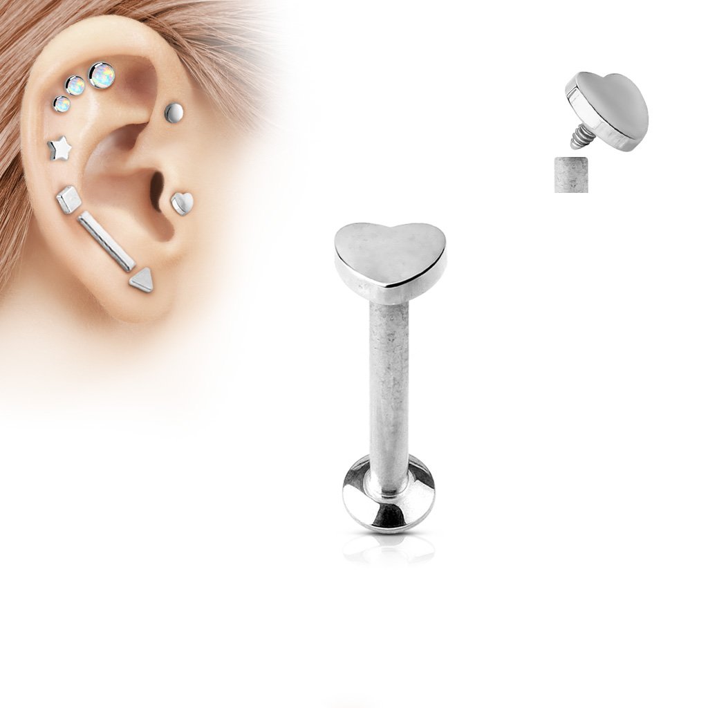 16 Gauge Heart Top Internally Threaded Stud