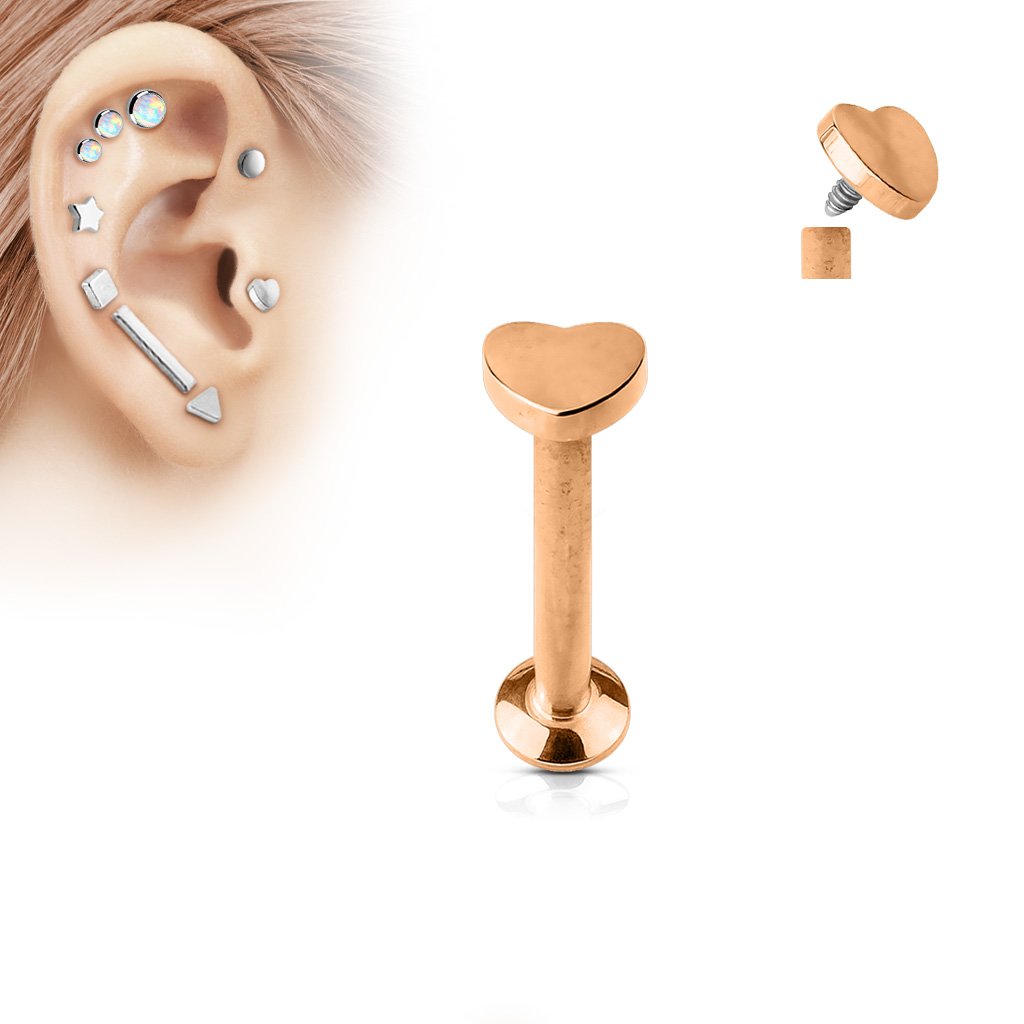 16 Gauge Heart Top Internally Threaded Stud