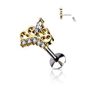 16 Gauge Push Fit Crystal Tiara Flat Back Stud
