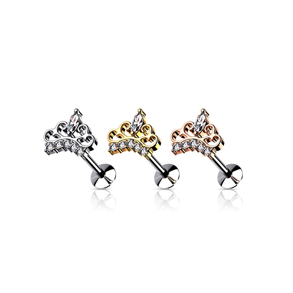 16 Gauge Push Fit Crystal Tiara Flat Back Stud