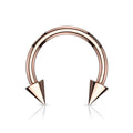 Rose Gold Spike Horseshoe Barbell