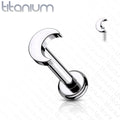 16 Gauge Titanium Internally Threaded Moon Flat Back Stud