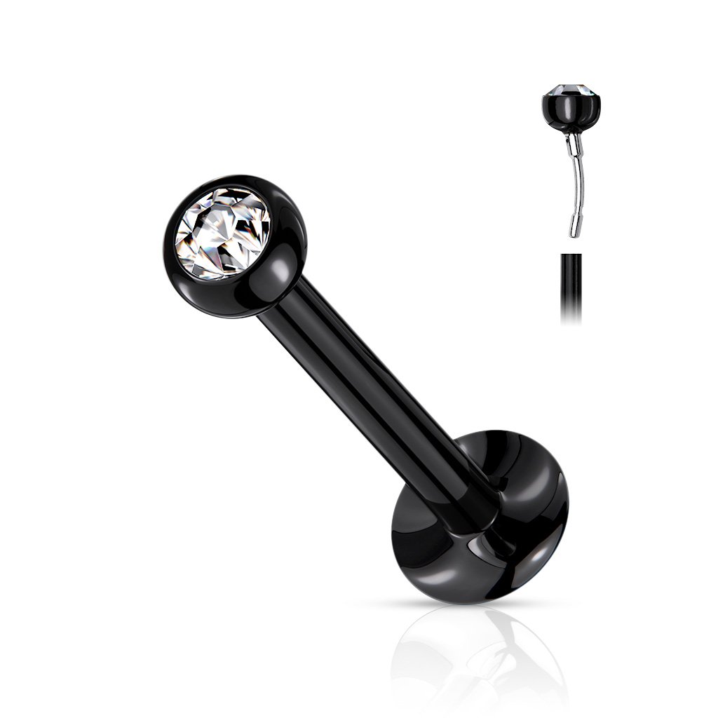 16/18 Gauge Push Fit Flat Back Ball Top Labret / Monroe Stud