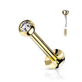 16/18 Gauge Push Fit Flat Back Ball Top Labret / Monroe Stud