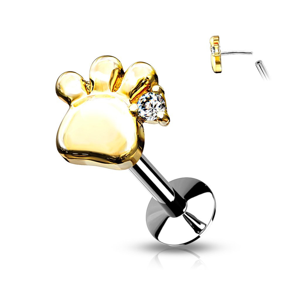 20 Gauge Push Fit Little Paw Flat Back Stud