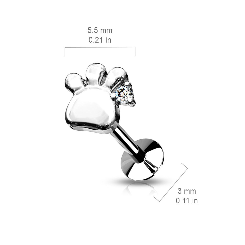 20 Gauge Push Fit Little Paw Flat Back Stud