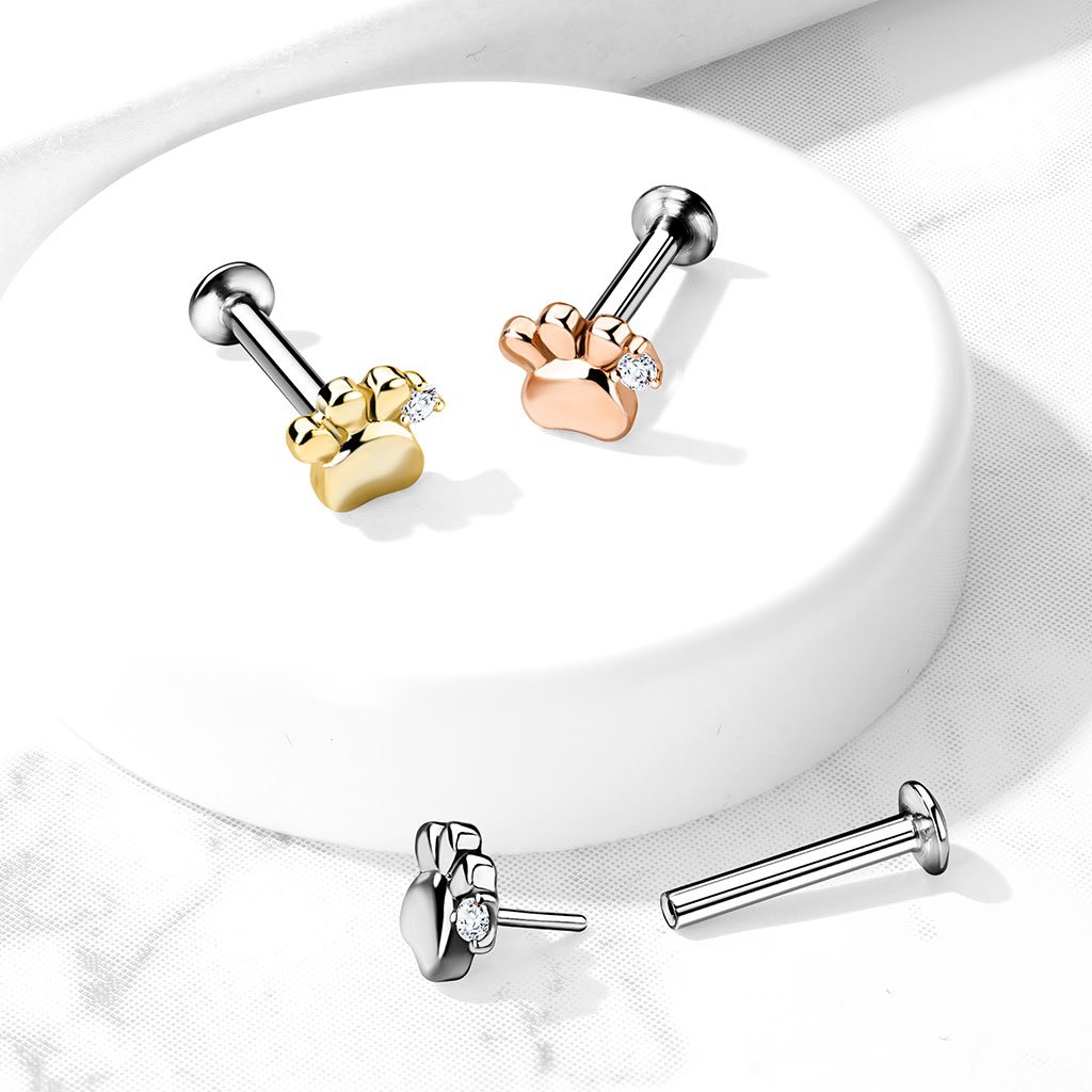 20 Gauge Push Fit Little Paw Flat Back Stud
