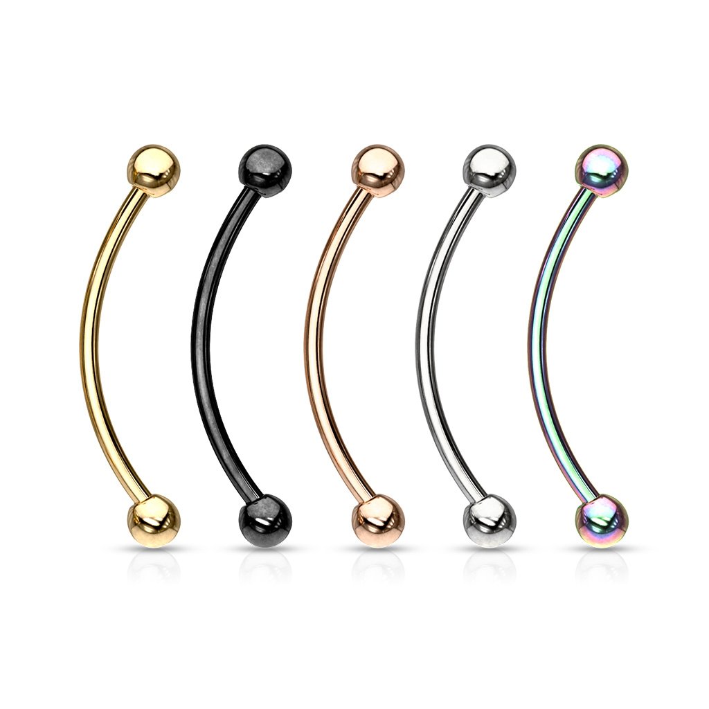 316L Surgical Steel Curved Barbell With Ball Ends