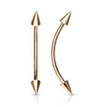 316L Surgical Steel Curved Barbell With Spike Ends