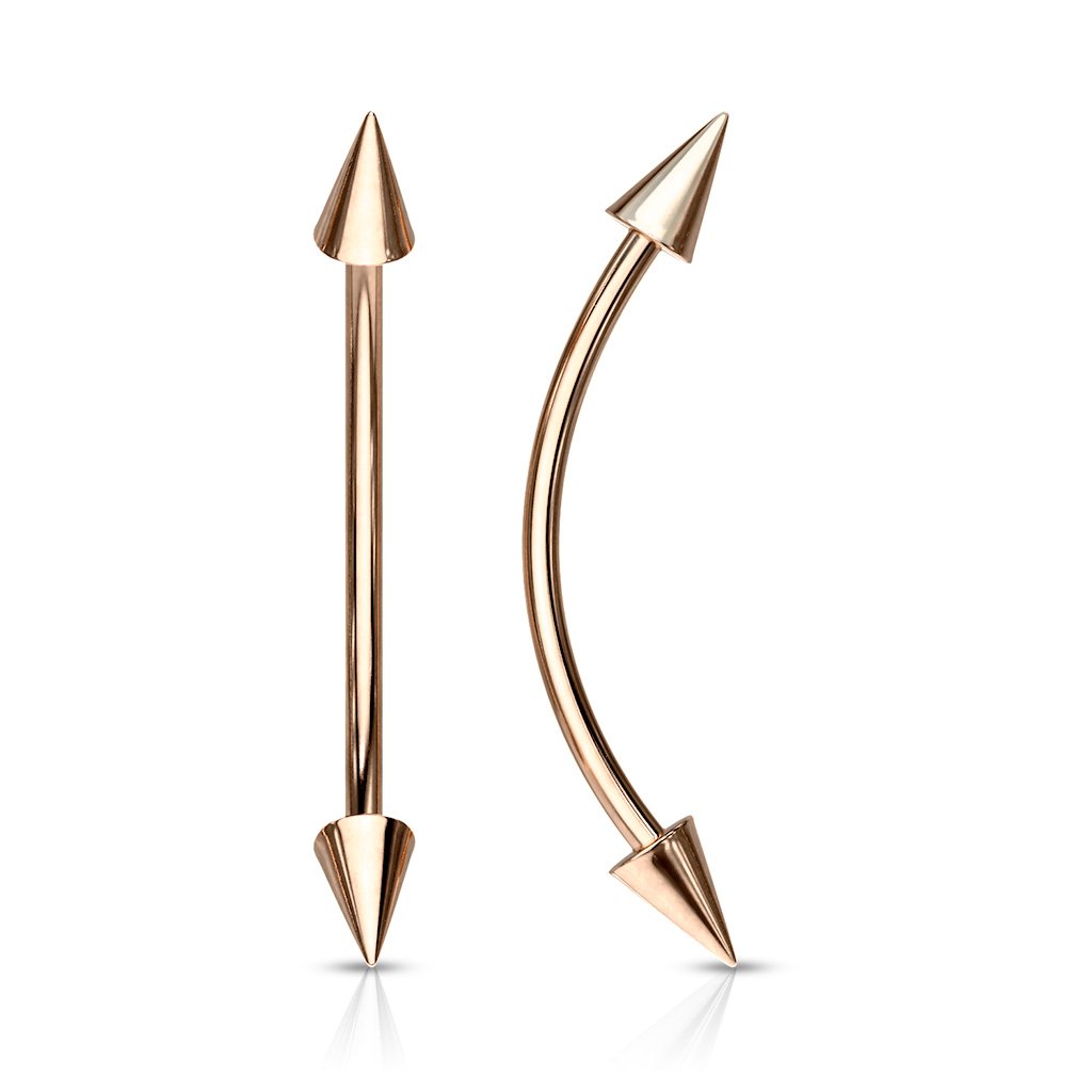 316L Surgical Steel Curved Barbell With Spike Ends