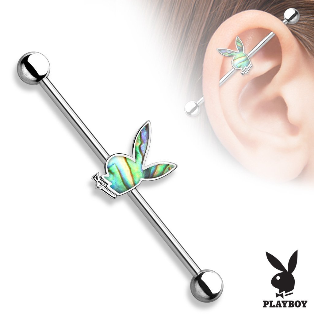 Abalone Inlaid Playboy Bunny Barbell