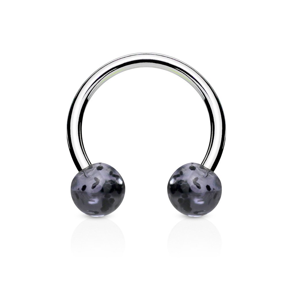 16 Gauge Glitterball Circular Horse Shoe Barbell