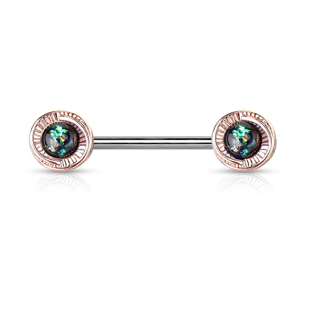 14 Gauge Opal Galaxy Barbell Nipple Ring