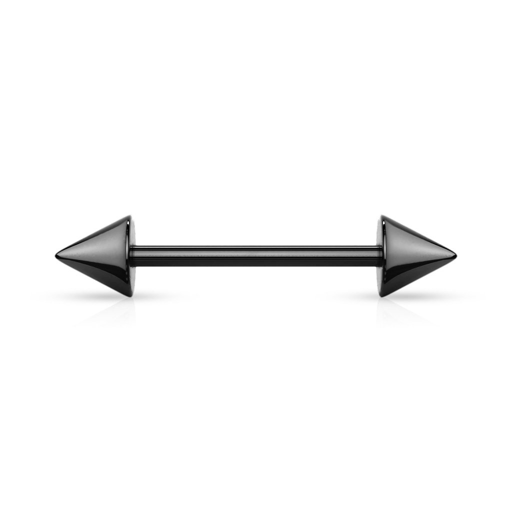 Spike End 14 Gauge Titanium IP Plate Barbell