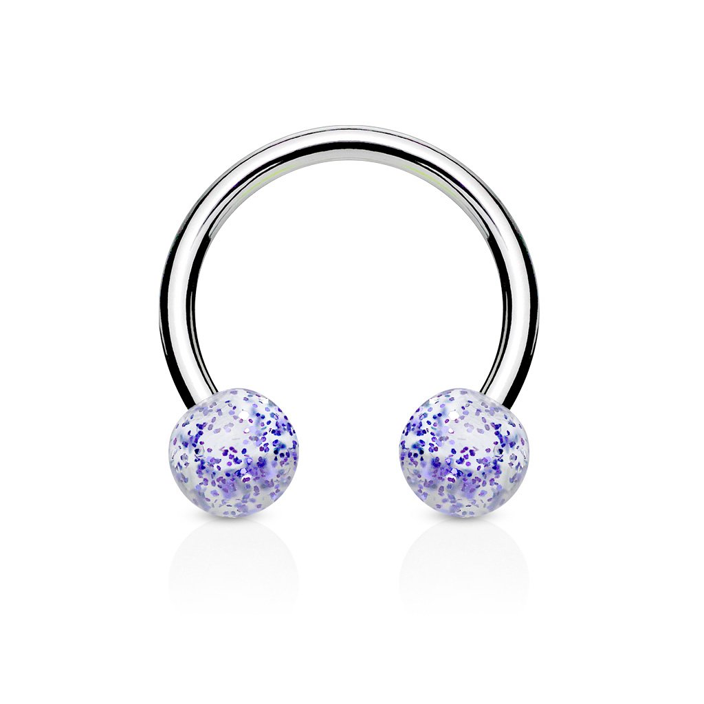16 Gauge Glitterball Circular Horse Shoe Barbell
