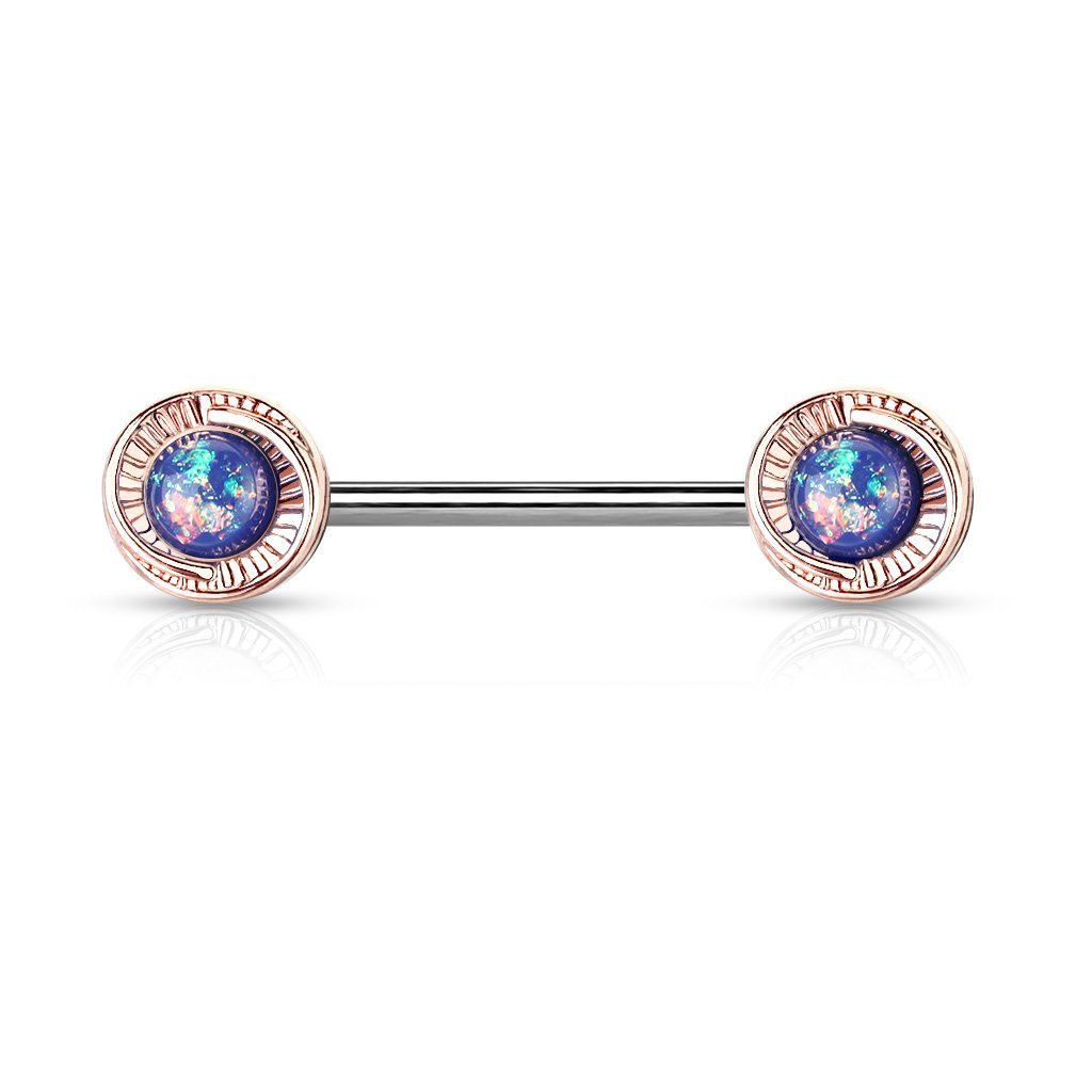 14 Gauge Opal Galaxy Barbell Nipple Ring