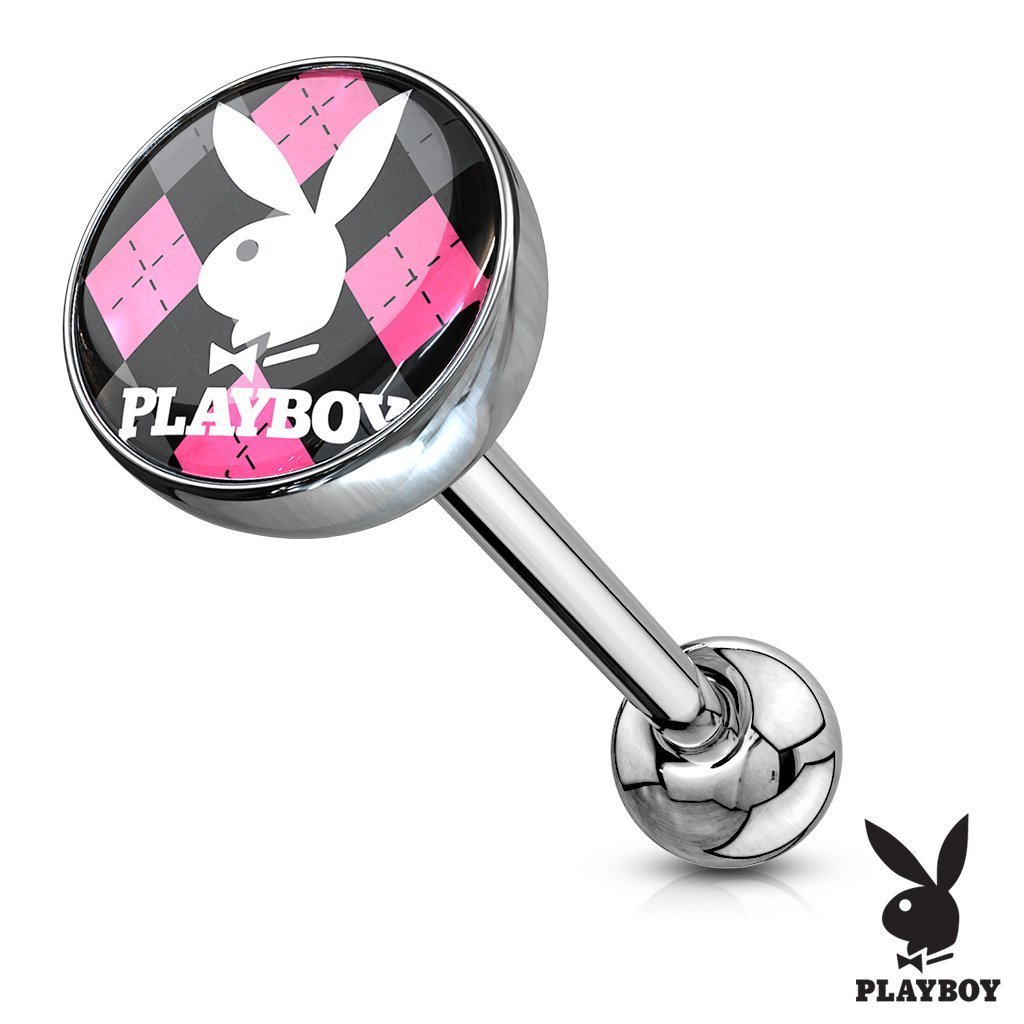 Playboy Bunny Logo Print Inlay Barbell