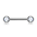 14 Gauge Double Crystal Barbell Nipple Ring