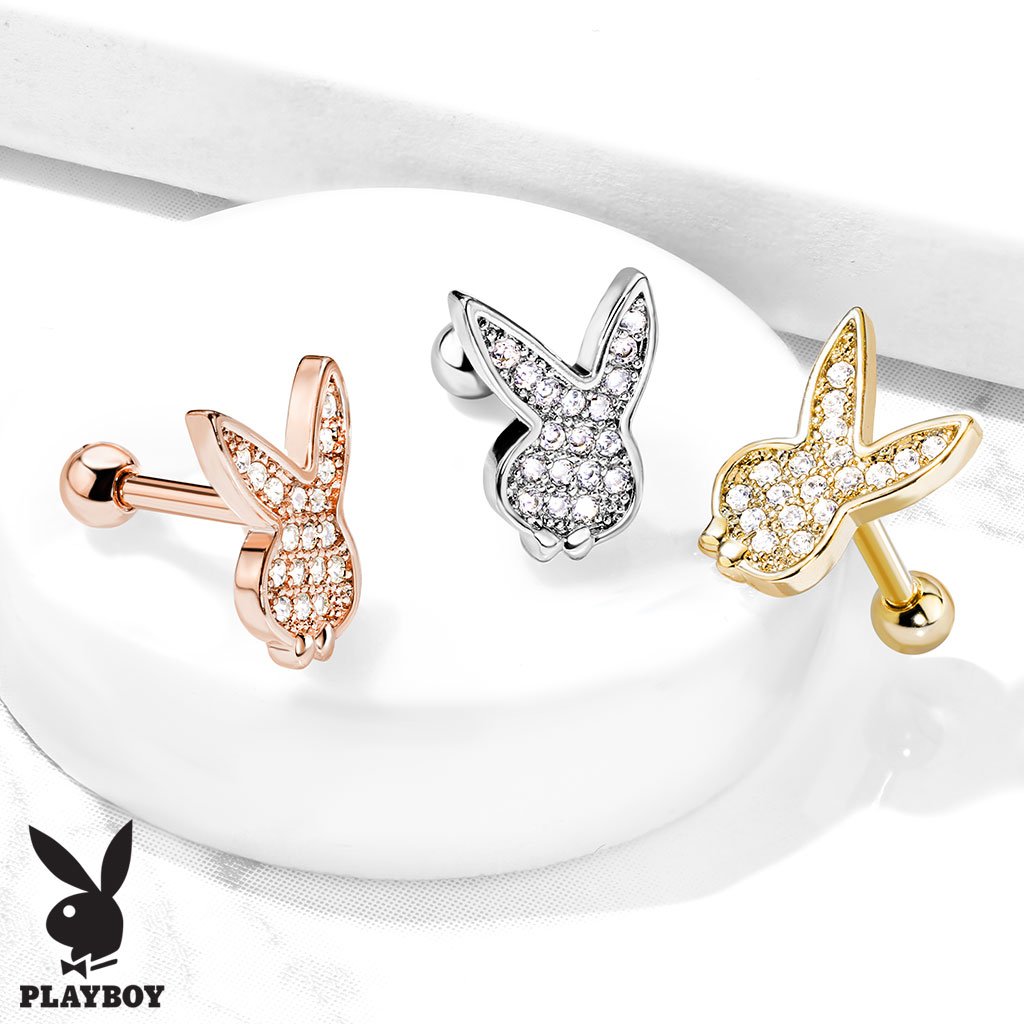 Crystal Paved Playboy Stud For Ear, Cartilage & More