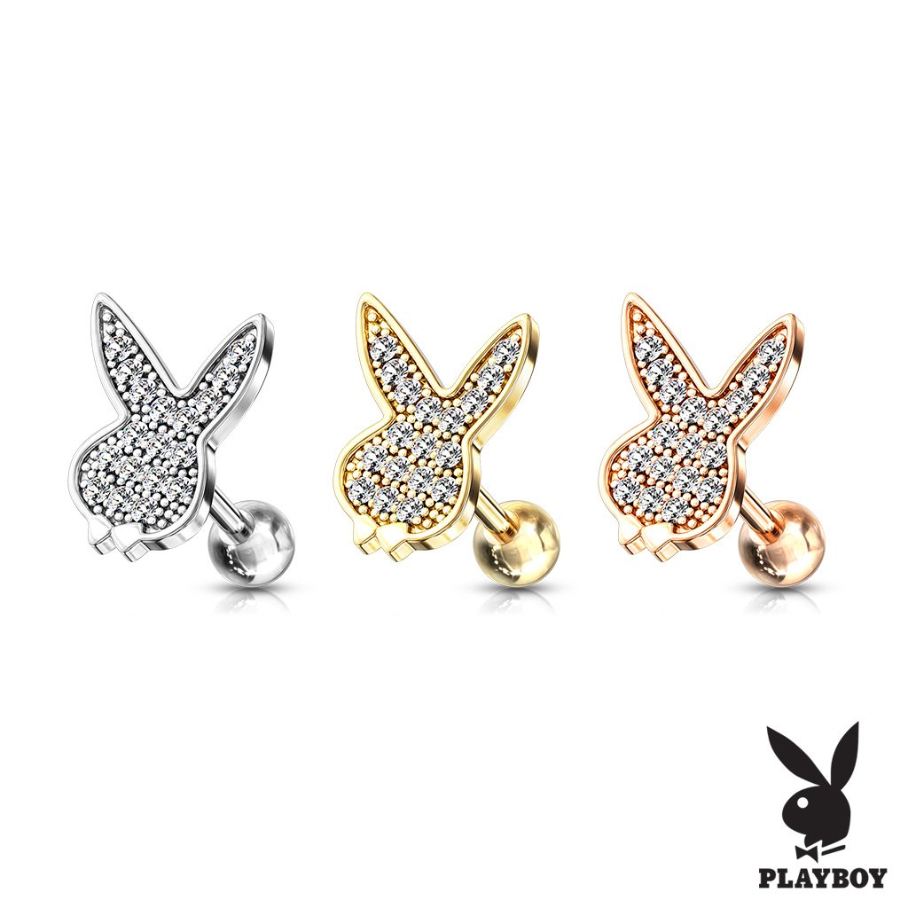 Crystal Paved Playboy Stud For Ear, Cartilage & More