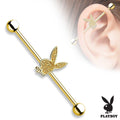 Glitter Playboy Industrial Barbell - Gold