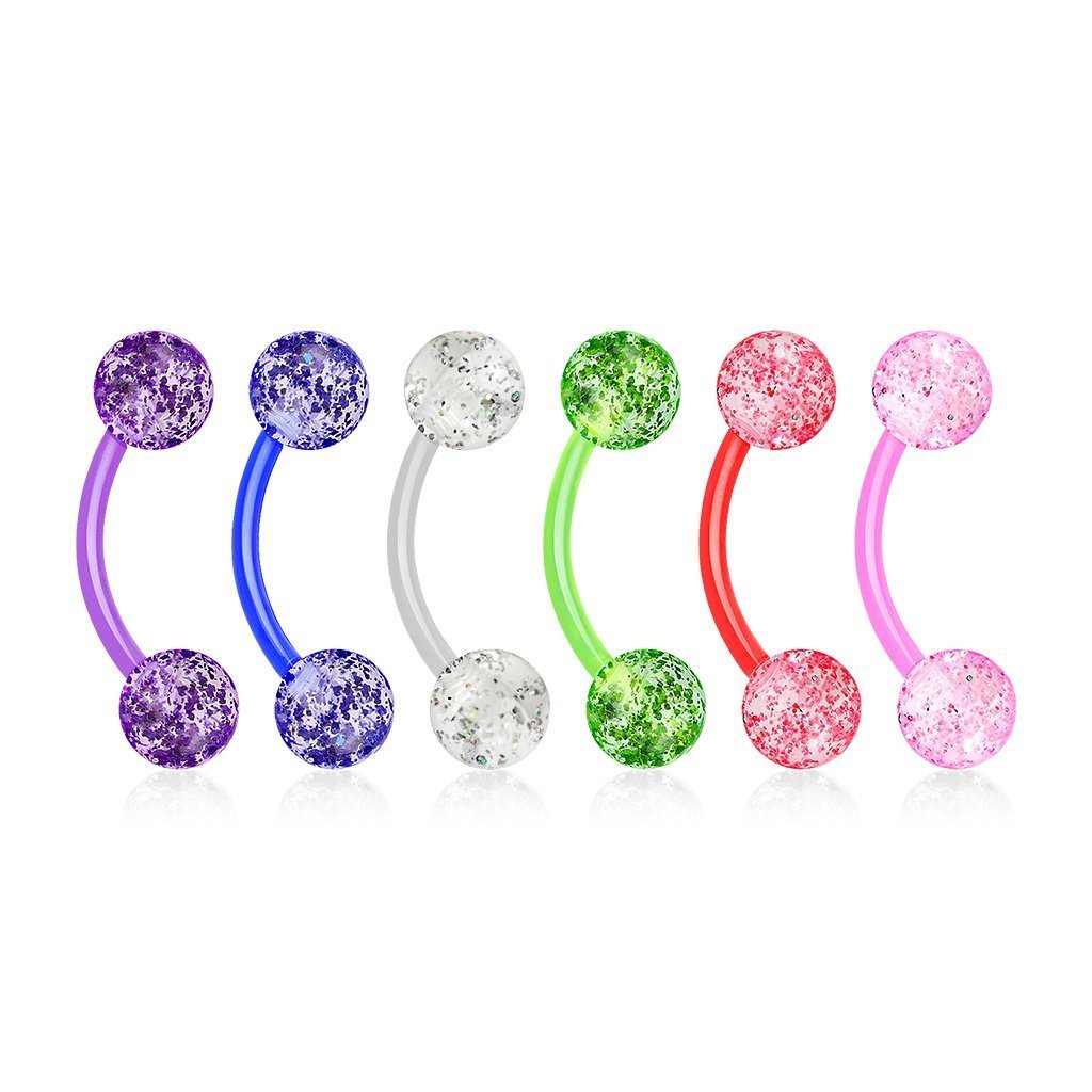 Glitter Eyebrow Curve Barbell