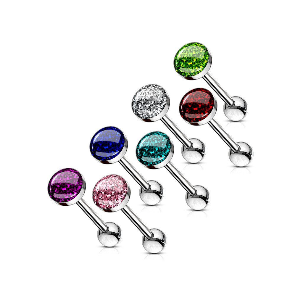 Glitter Top Tongue Barbell