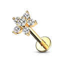 16 Gauge Flat Back Internally Threaded Flower Stud