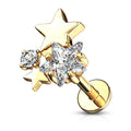 16 Gauge Crystal Star Top Flat Back Stud