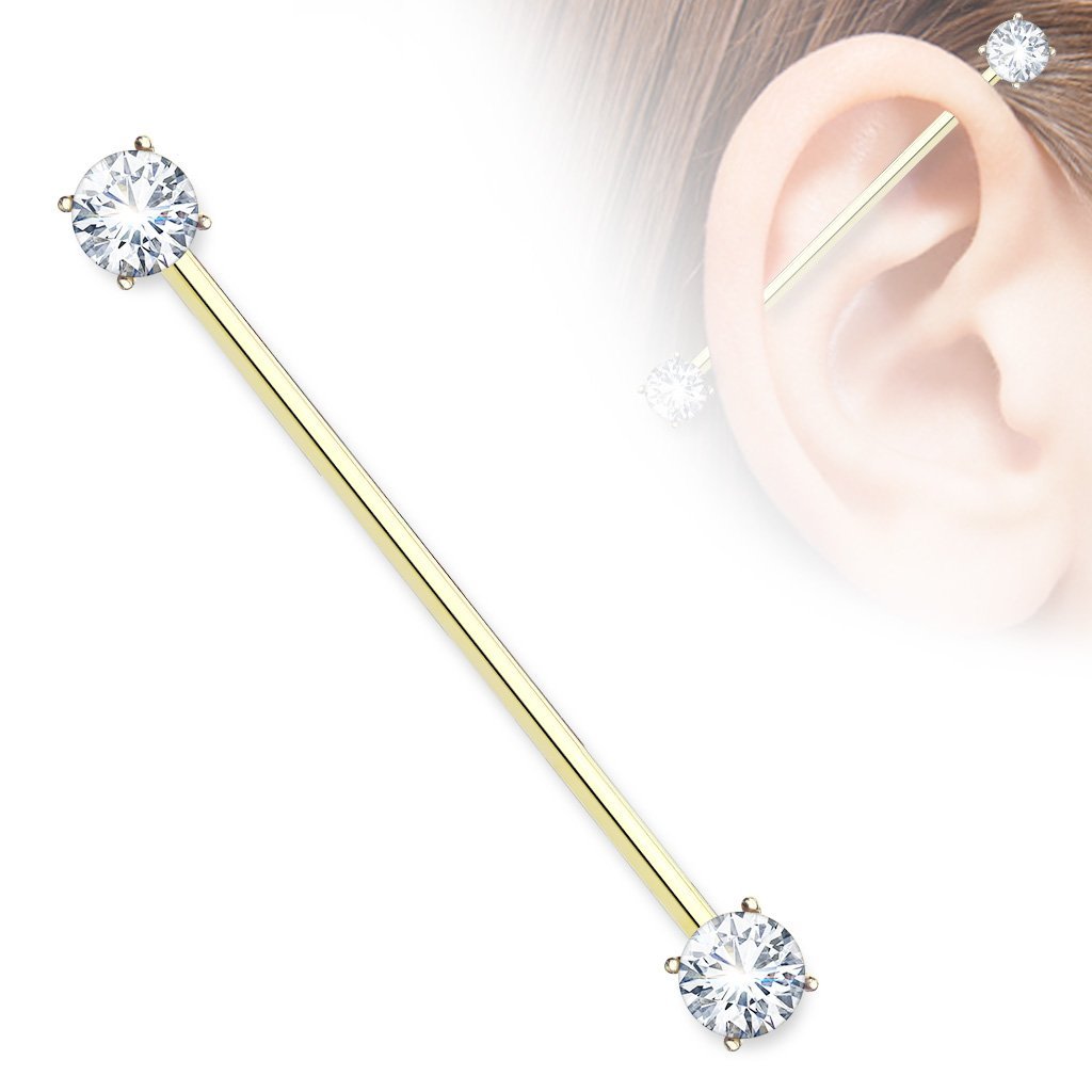 Gold Crystal Industrial Barbell
