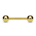 Gold IP Plated Over 316L Surgical Steel Barbell