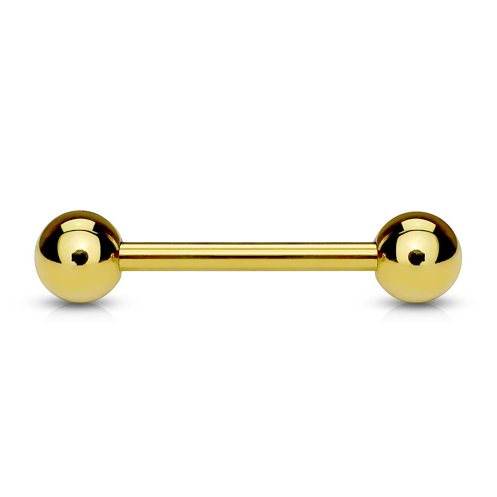 Gold IP Plated Over 316L Surgical Steel Barbell