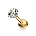 16 Gauge Prong Set Crystal Cartilage / Tragus Stud