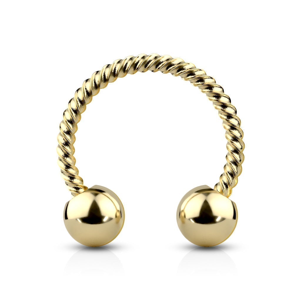 14 Gauge Twisted Rope Surgical Steel Circular Barbell