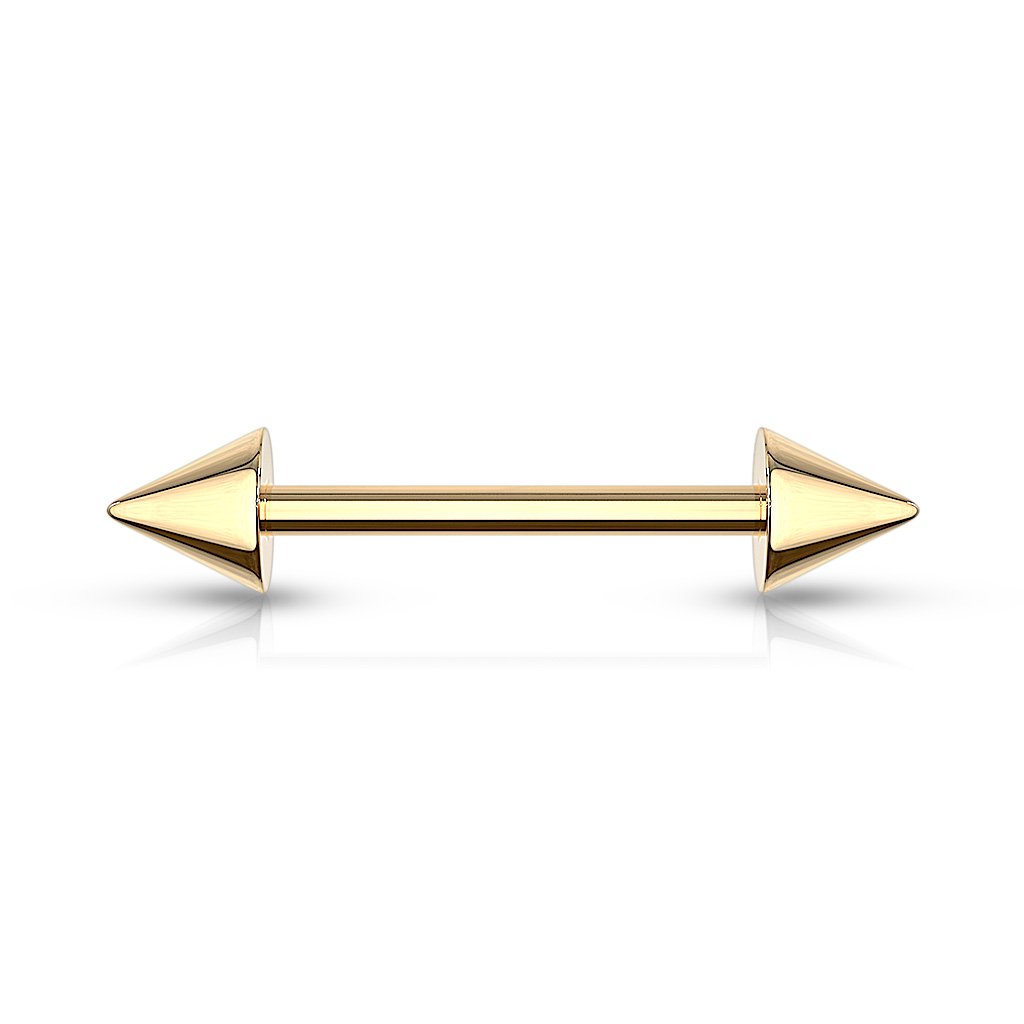 14 Gauge Golden Spike End Barbell