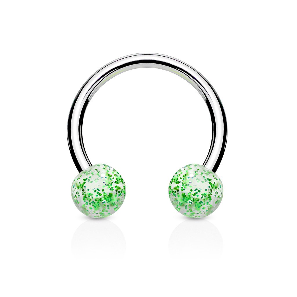 16 Gauge Glitterball Circular Horse Shoe Barbell