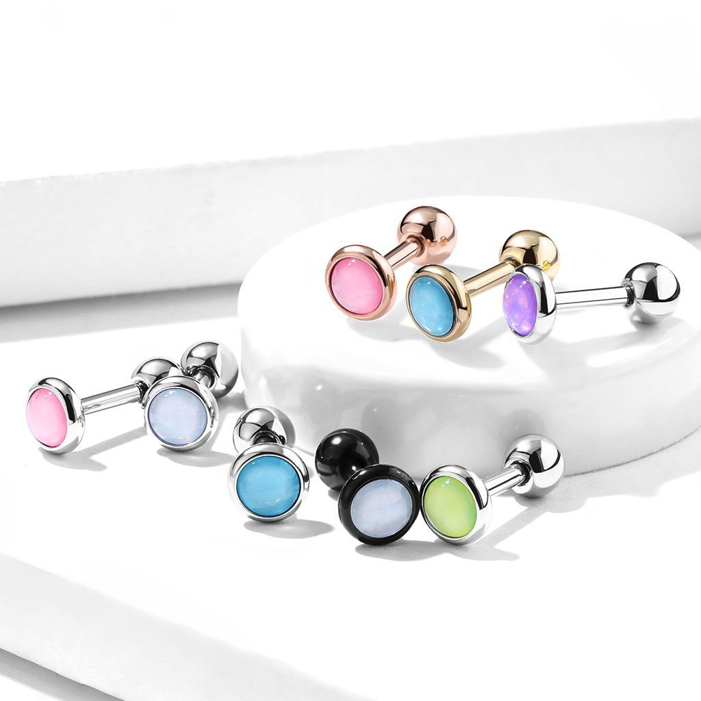 16 Gauge Illuminating Opal Stud For Tragus, Cartilage & More
