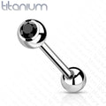 Implant Grade Titanium Black Crystal Barbell